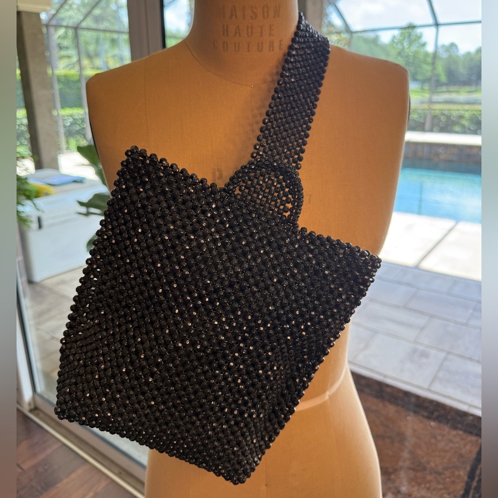 Vintage Sabina New York Beaded Sling Bag (black)